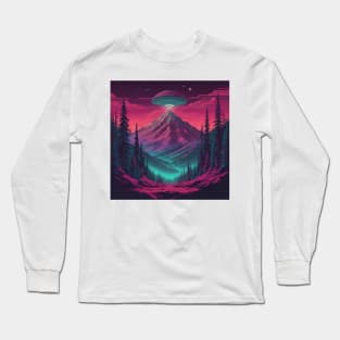 UFO Chronicles Podcast - UFO Glitch Artwork V9 Long Sleeve T-Shirt